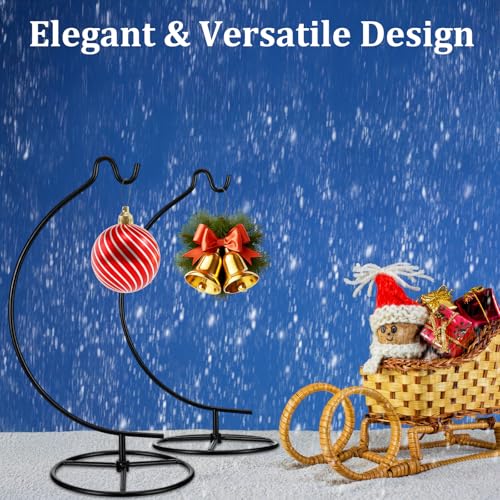 10 Pack Metal Ornament Stands for Air Plants & Decorations - 10.8" Height, Black