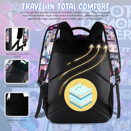 16-Inch K-Pop Anime Girls Backpack - Water-Resistant School Travel Bag