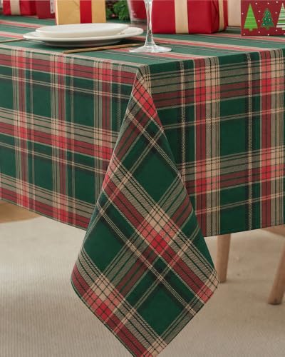 Homepeak Forest Green 54x54 Inch Square Buffalo Plaid Christmas Tablecloth - Farmhouse Decor