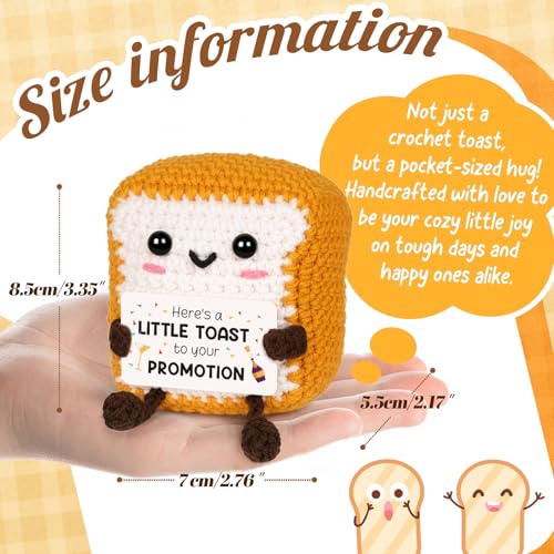 Handmade Crochet Toast Promotion Gift - Cute Desk Decor for New Job