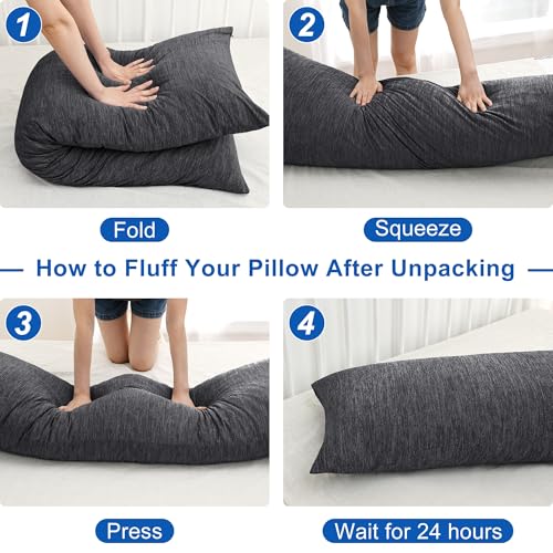 Cooling Body Pillow - 20x60 Inch Memory Foam for Side Sleepers