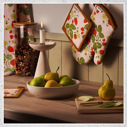 5-Piece Strawberry Kitchen Towel, Oven Mitt, and Pot Holder Set