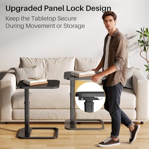 Adjustable Height TV Tray Table with Flip-Top for Couch and Bedside