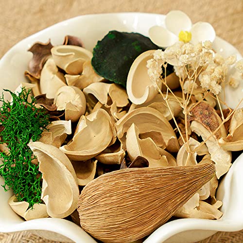 Gardenia Scented Potpourri Set with Fragrance Oil - Natural Dried Flowers