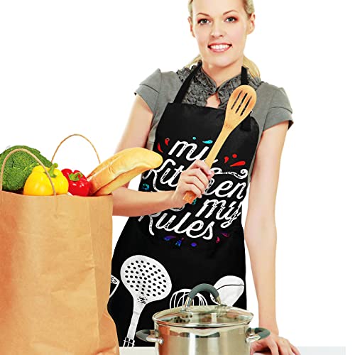 Adjustable Waterproof Kitchen Apron with 2 Pockets for Cooking