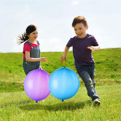 LEEZZIZZ 30Pcs Thickened Neon Punch Balloons with Rubber Band Handles