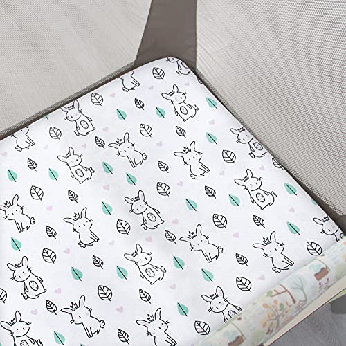 Moonsea Pack and Play Fitted Sheets 2 Pack - Soft Playard & Mini Crib Sheets