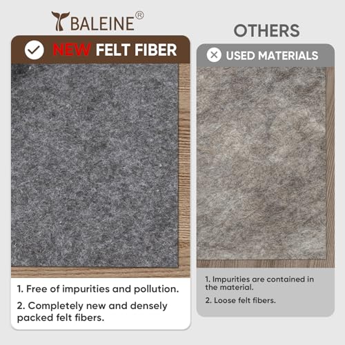 Non-Slip Rug Pad 4x6 Ft, 1/4 Inch Thick Felt and Rubber Carpet Cushion