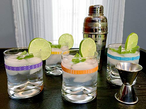 BevBands Drink Markers Set of 8 - Series 1 Water Bottle Bands - Reusable & Dishwasher Safe