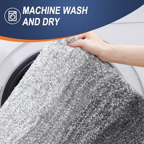 OLANLY Extra Soft Absorbent Microfiber Bath Mat 30x20 Grey Non-Slip