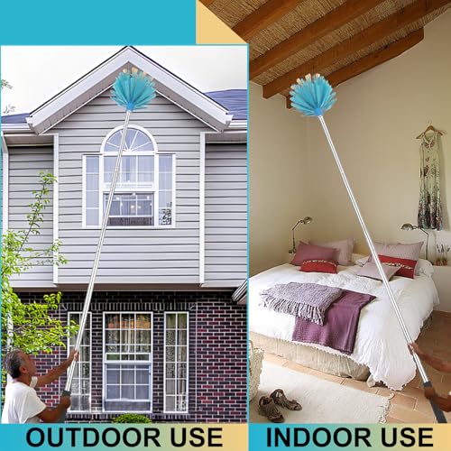 Cobweb Duster with Extension Pole - Extendable High Ceiling Brush