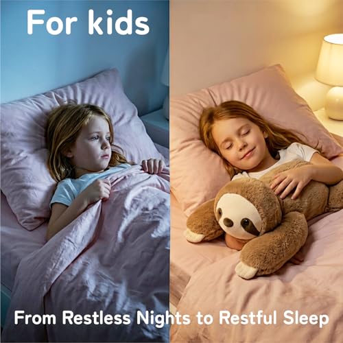 Weighted Sloth Stuffed Animal, 20-inch 3.3 lb Sensory Plush Body Pillow