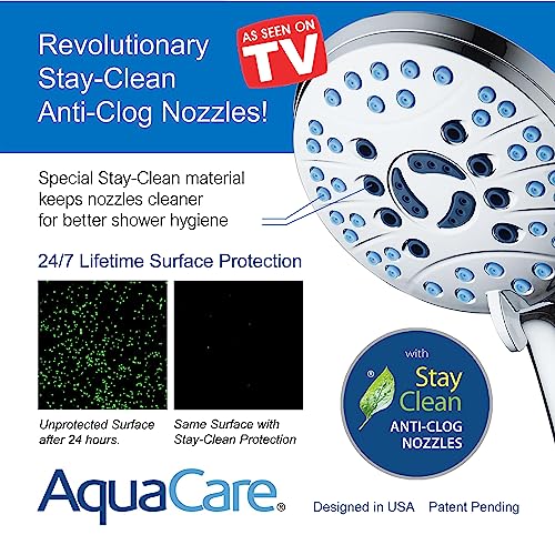 Hotel Spa AquaCare High Pressure Handheld Shower Head with Power Wash Chrome