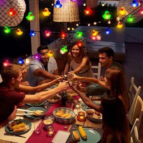 Deekin Colorful Rubber Duck String Lights - Battery Operated Duck Lights, 9.8ft, Multicolored, 1 Pack