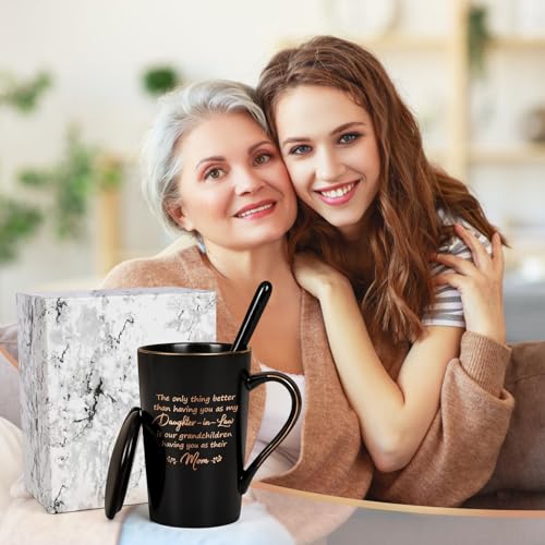 YHRJWN Daughter-in-Law Gift Mug - Only Thing Better Than Having You - Black, 14 Oz Mother’s Day & Gift