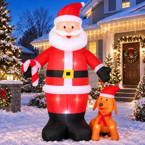 7ft Santa Claus Inflatable with Reindeer Christmas Yard Decor Outdoor