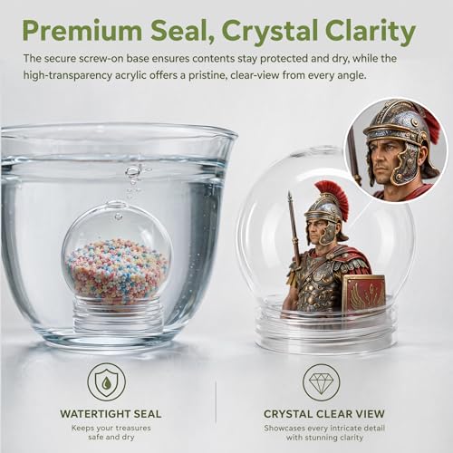 15 Pack DIY Clear Plastic Water Globes, Refillable Craft Kits for Kids