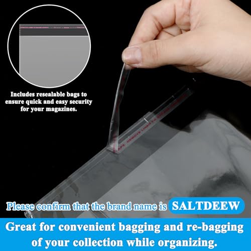 80 Pcs Clear Magazine Sleeves, Resealable Protective Bags 9.25 x 11.42 in