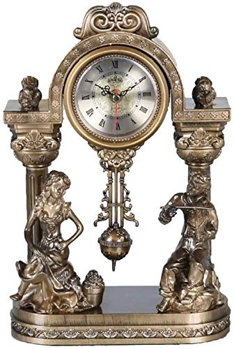 Vintage Resin Mantle Clock - Nordic Antique Style Silent Desk Clock