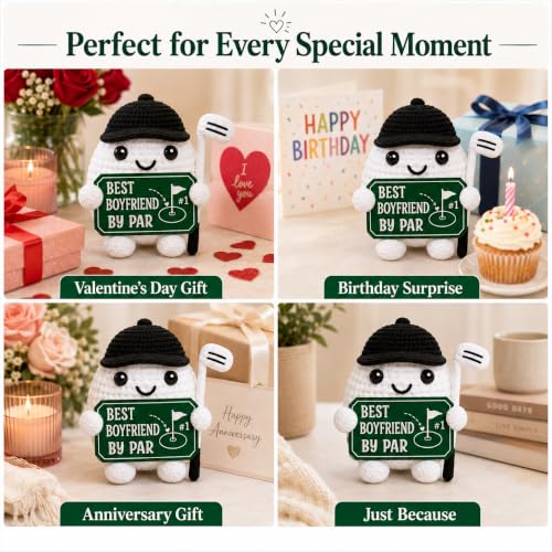 Best Boyfriend by Par Golf Gift Crochet Ball Doll | Christmas Stocking Stuffers