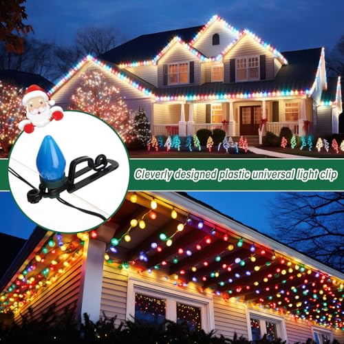500pcs Christmas Light Clips for C7 & C9 Bulbs - Gutter & Roof Hangings
