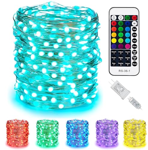 Minetom 33ft Color Changing LED Fairy String Lights with Remote