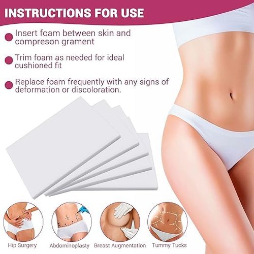 Ms.Medic 3 Pack Lipo Foam Board – Ab Board Post Surgery Liposuction – Lipo Foams Post Surgery – 8" x 11" Abdominal Compression Garments Lipo Foam Sheets