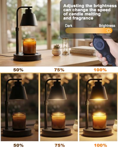 Adjustable Candle Warmer Lamp with Timer and Dimmable Brightness