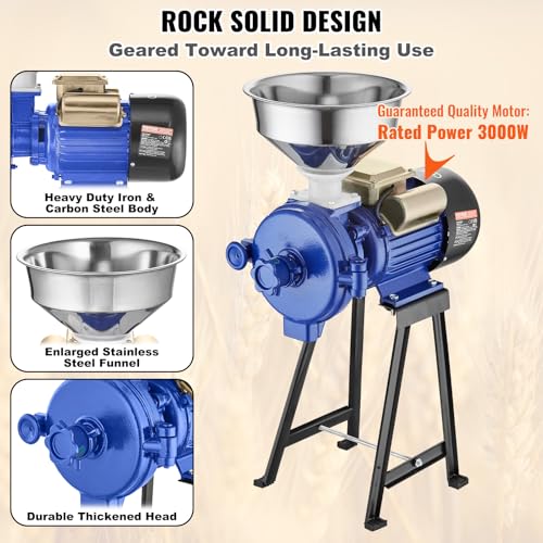 Electric Grain Mill Grinder 3000W Commercial Corn Spice Cereal Mill