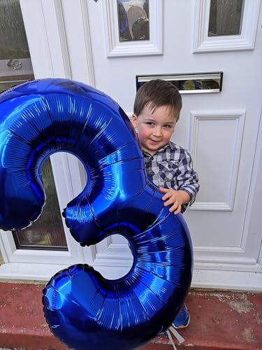 40 Inch Blue Number 3 Balloon - Jumbo Birthday Decoration