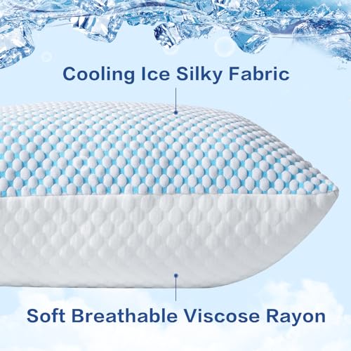 Cooling Queen Size Pillows Set of 2 | Adjustable Shredded Memory Foam