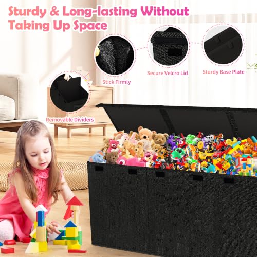 Extra Large Collapsible Toy Chest Storage Organizer with Dividers