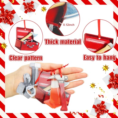 Fullhawl 26-Pack Construction Tool Christmas Ornaments with Hanging Rope