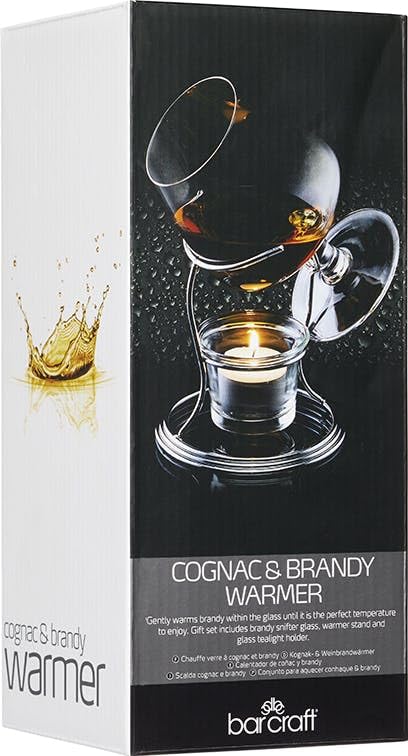BarCraft Brandy Glass & Warmer Gift Set with 350ml Snifter, Stand & Tea Light