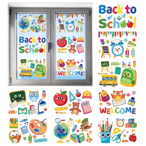 Back to School Window Clings - Double-Sided Educational Stickers