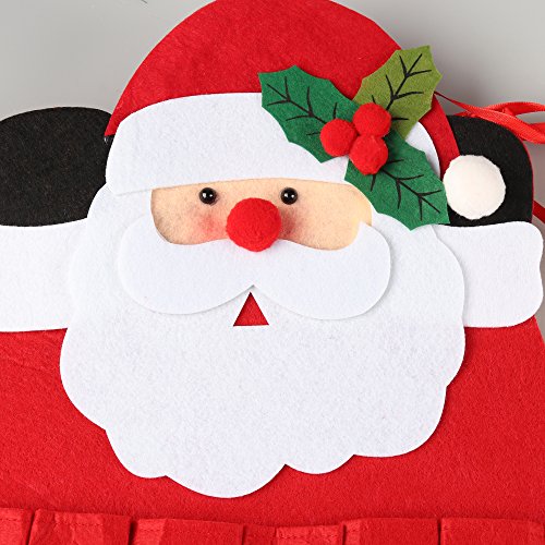 3D Felt Santa Christmas Advent Calendar - Hanging Holiday Countdown Decor