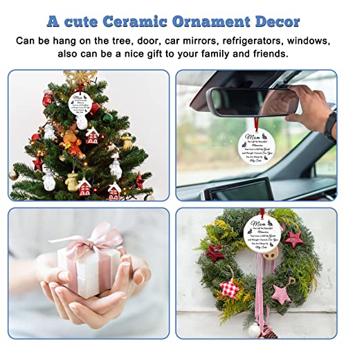 Sympathy Christmas Memorial Ornaments for Loss of Mother - Mom You Left Me Beautiful Memories Keepsake Gift