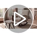 COMHOMA Beige Boucle Nursery Rocking Chair with Ottoman & Lumbar Pillow