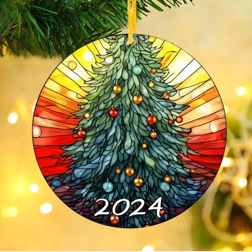 VERLIAN Christmas Tree 2024 Hanging Ornament - Tree 1, Acrylic, 3.15 Inch, Festive Holiday Decor