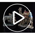 4-Piece Nativity Animals Set - Hand-Painted Polystone Camels, Donkey & Ox