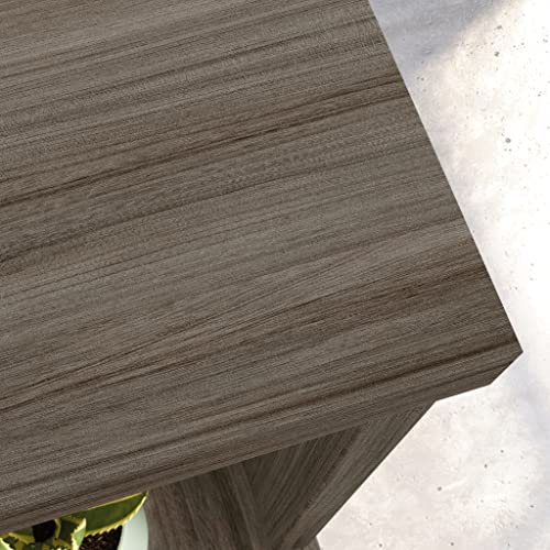 Reception Desk Hutch in Hudson Elm - Durable Engineered Wood Office Counter