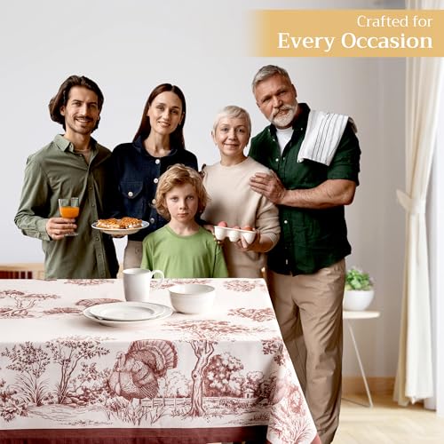 Maison d'Hermine Holy Jouy Brown Rectangular Tablecloth 70x120 in Cotton