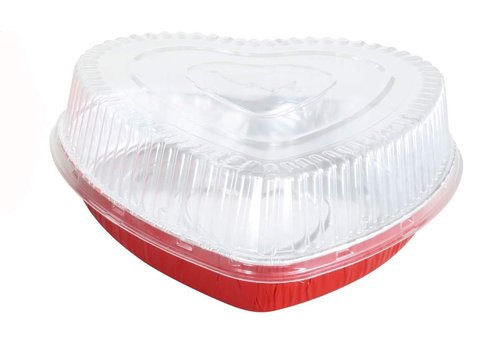 KitchenDance 8 Inch Disposable Heart Shaped Aluminum Cake Pans Without Lids - Heart Shaped Cake Tins for Baking - Romantic Heart Shaped Foil Pans Ideal for Valentine's Day & Special Occasions - 339NL