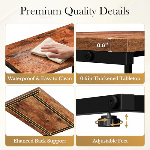 3-Piece Nesting End Table Set, C-Shaped Industrial Side Tables for Small Spaces