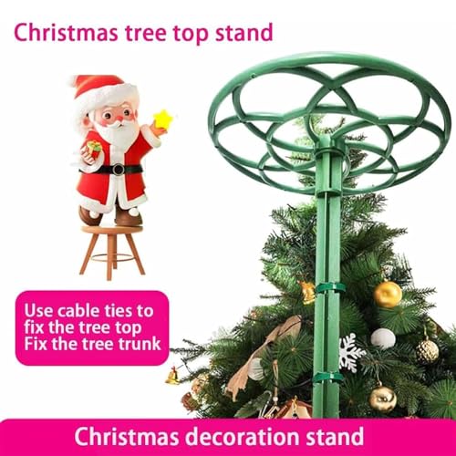 Adjustable Christmas Tree Topper Holder & Stabilizer - Green, 11-Inch (2-Pack)