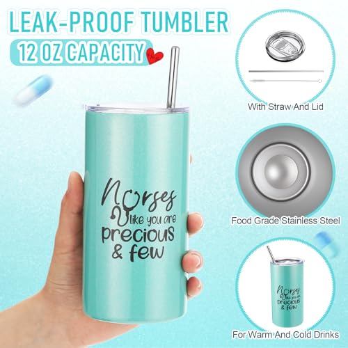 Sieral Glitter Nurse Appreciation Gifts 12oz Tumbler Set with Pen & Ornament