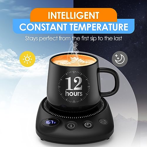 Electric Coffee Mug Warmer with 4 Temperature Settings and Auto Shut-Off
