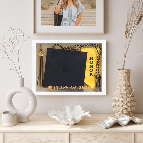 Graduation Shadow Box Frame for Cap and Gown - 12.5x16.5 Keepsake Display