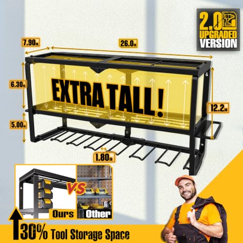 Heavy Duty Power Tool Organizer and Drill Holder Wall Mount Storage Rack