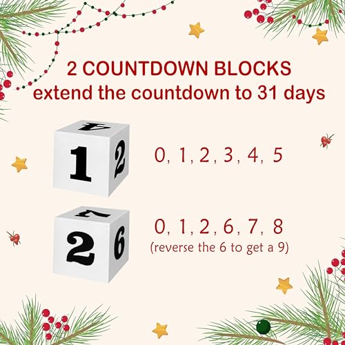 Christmas Advent Calendar 2025 Countdown to Christmas -30 Days Gnomes Classic Rustic Wood Sign Table Decor Holiday Home Decoration (01)